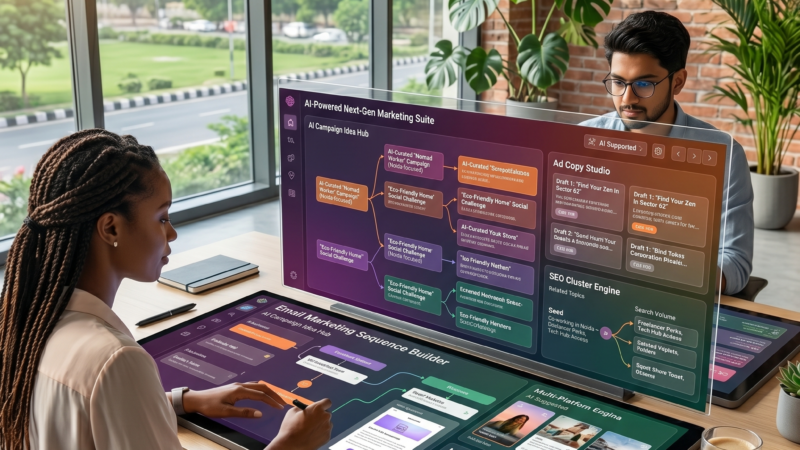 AI prompts for marketing dashboard with campaign, ads, email, and social media content ideas
